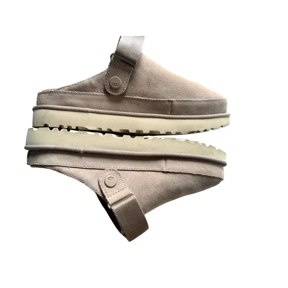 UGG Goldenstar Clog Driftwood Suede Platform Sandals Womens 8.5 - Picture 9 of 9